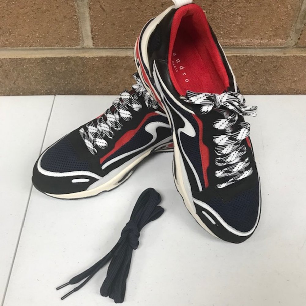 NEW Sandro Paris Flame Marine Sneakers